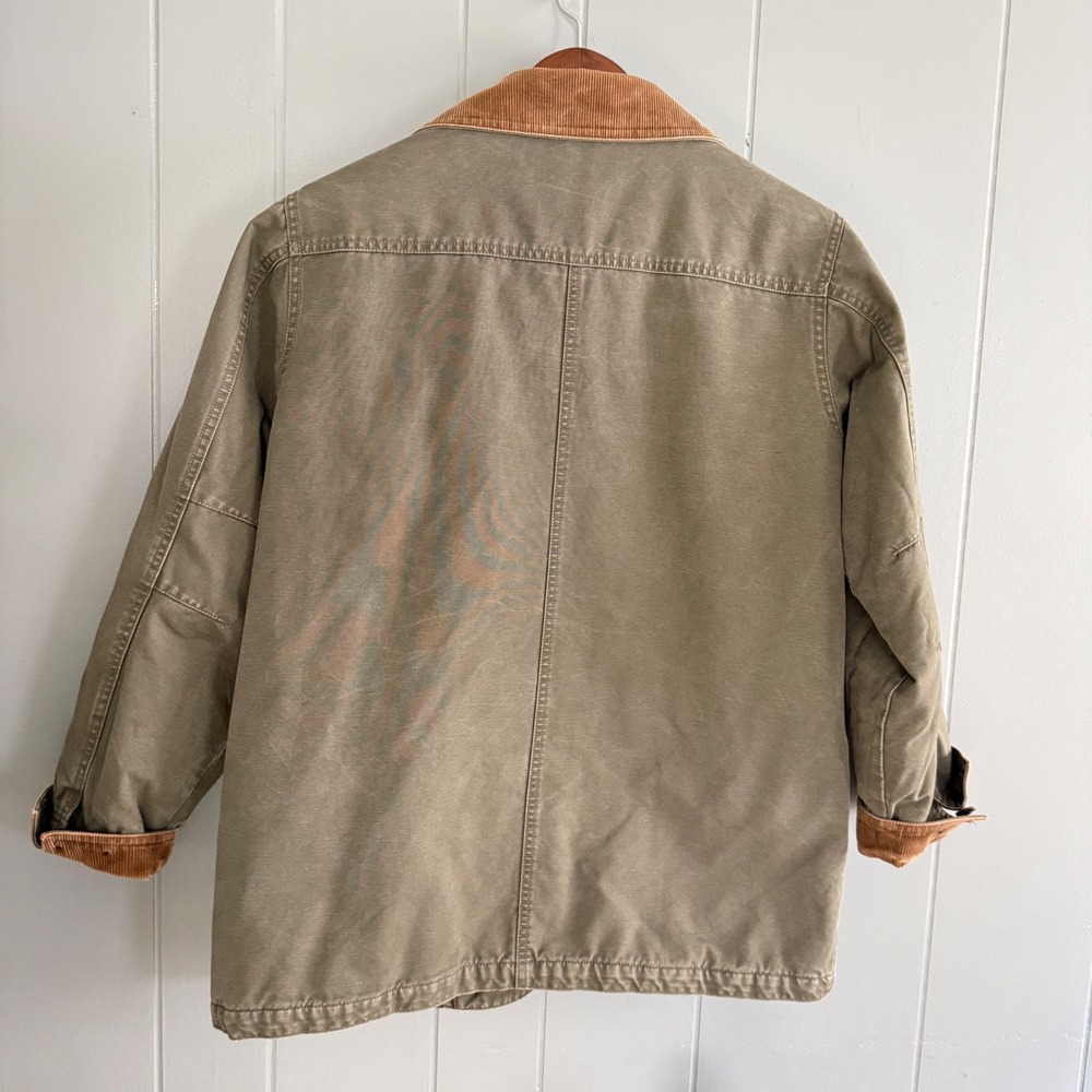 Vtg LL Bean Field Coat Barn Jacket Corduroy Collar M Fisherman Chore Coat OWY28 - Picture 8 of 13